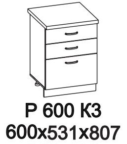Стол рабочий Р600К3 Палермо