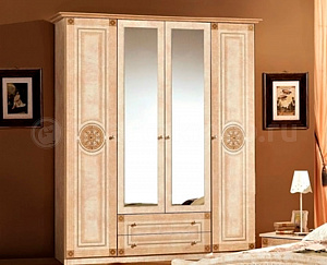 Шкаф 4-х дверный с зеркалами Рома