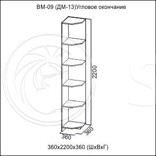 Угловое окончание с полками вега