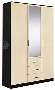 Шкаф распашной 3-х створчатый комбинированный с зеркалом Светлана