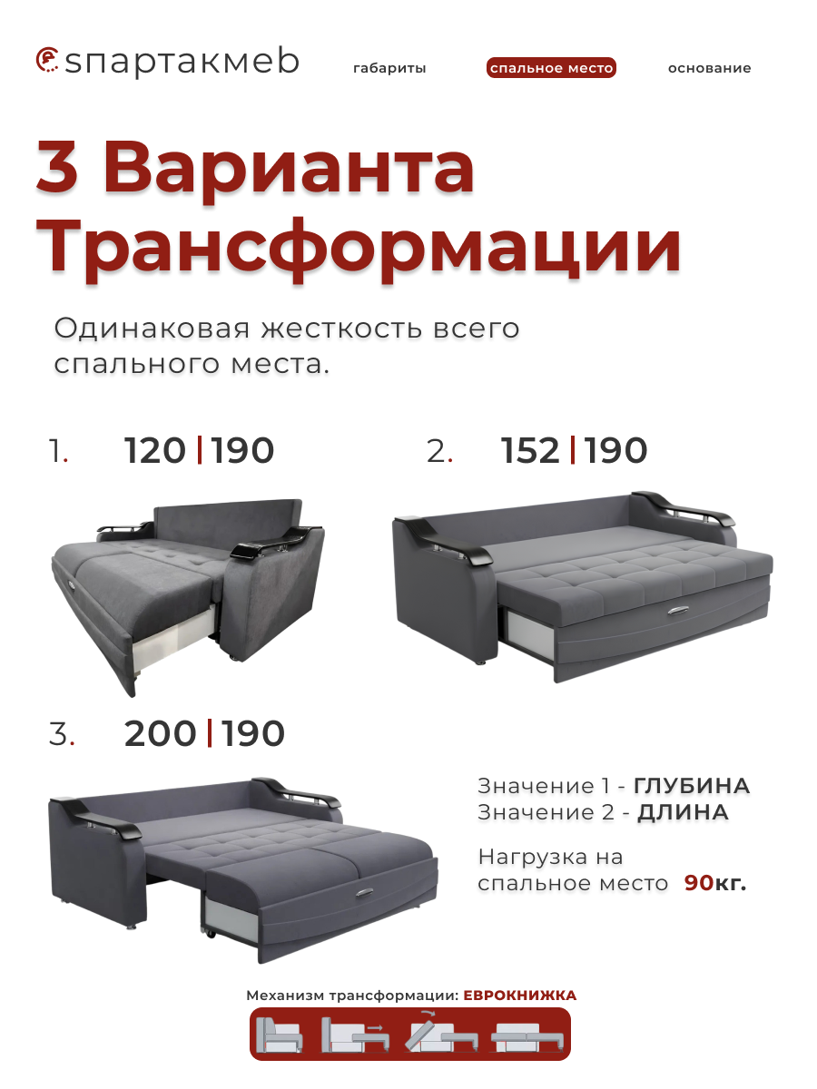 Диван прямой Лидер-премиум Велюр Ева 07