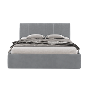 Кровать Каспия 160*200 жесткое основание, Велутто 32, темно-серый