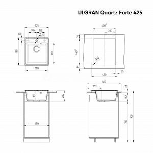 Кухонная мойка Quartz Forte 425