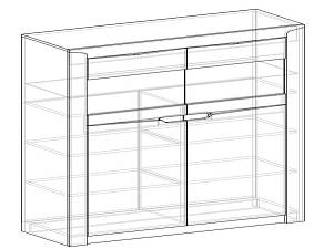 Витрина малая 2х створчатая (440) Хилтон