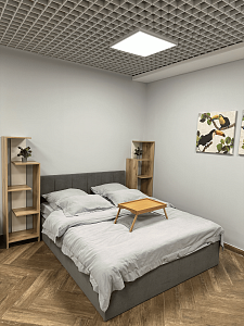 Кровать Каспия 160*200 жесткое основание, Велутто 32, темно-серый