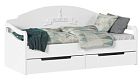 Кровать с ящиками КР 051 Миа Дуб анкор светлый/Белый матовый металлик