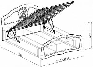 Кровать 1600 №2 с подъемным механизмом Тиффани