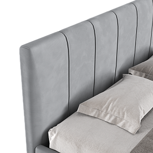 Кровать Каспия 160*200 жесткое основание, Велутто 32, темно-серый