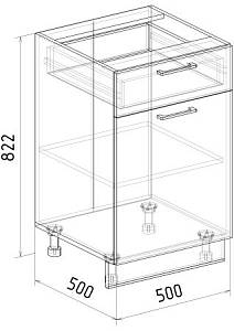 Стол нижний (1 ящик) СН-1Я-500 Марсель