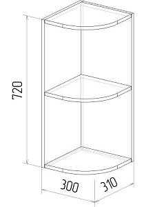 Шкаф навесной угловой ШВТО-300 Сканди