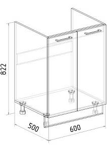 Стол нижний под мойку СНМ2-600 Сканди