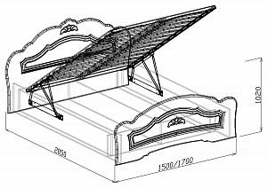 Кровать №1 1600 с подъемным механизмом Корона
