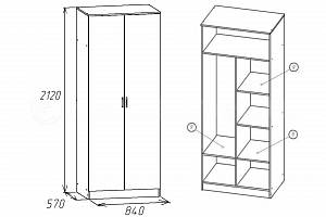 Шкаф 2-х створчатый комбинированный Светлана