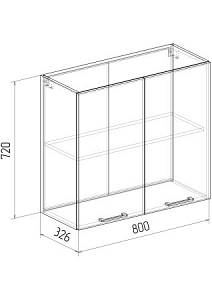 Шкаф навесной ШВ 800 Сканди