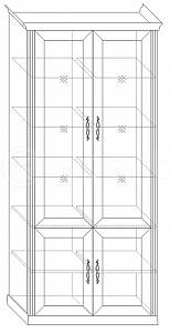 Шкаф 4-х дверный (2 стеклодвери) Венето