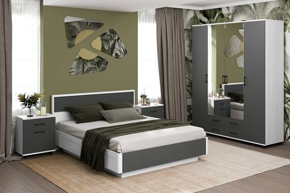 Коллекция Спальня "Грейс" Снежный ясень/Антрацит матовый