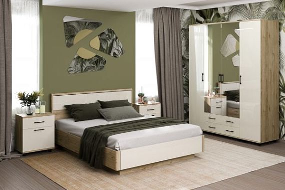 Коллекция Спальня "Грейс" Гикори джексон светлый/Кашемир глянцевый