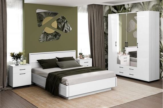 Коллекция Спальня "Грейс" Снежный ясень/Белый бриллиант глянцевый