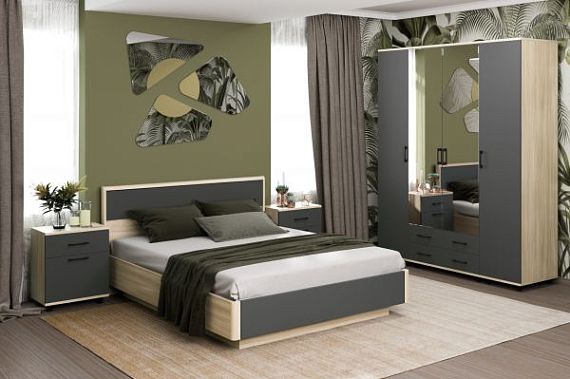 Коллекция Спальня "Грейс" Ясень Асахи/Антрацит матовый