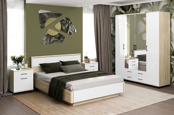 Коллекция Спальня "Грейс" Ясень Асахи/Белый бриллиант глянцевый