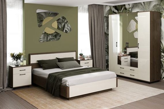 Коллекция Спальня "Грейс" Гикори джексон темный/Кашемир глянцевый