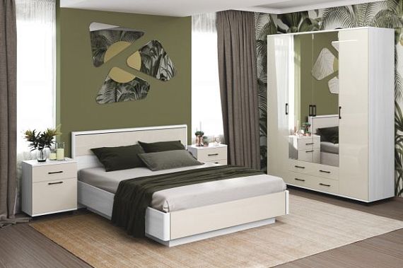 Коллекция Спальня "Грейс" Снежный ясень/Кашемир глянцевый