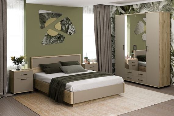 Коллекция Спальня "Грейс" Гикори джексон светлый/Латте матовый